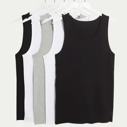 Marks & Spencer 5pc Cotton Sleeveless Vests-picture-30