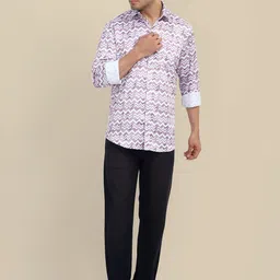 AMSWAN Men Opaque Printed Casual Shirt image 5