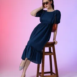 Krunal Raiyani Women Ruffles Tiered Fit & Flare Dress-image-64