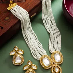 Anouk Gold-Plated Kundan Studded & Beaded Jewellery Set-image-65
