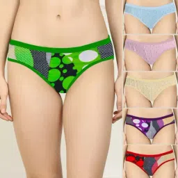 AROUSY Green & Red Printed Bikini Panties - Pack Of 6-picture-39
