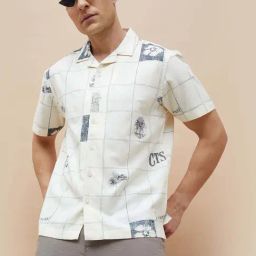 Code By Lifestyle Off White Regular Fit Printed Shirts-picture-14