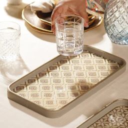 Pure Home and Living Beige MDF Printed Rectangle Platter-picture-23
