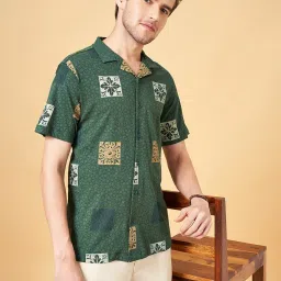 7 Alt By Pantaloons Pine Cotton Slim Fit Printed Shirt image 4