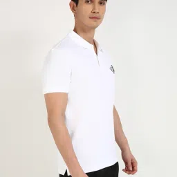 Calvin Klein Jeans Bright White Cotton Regular Fit Polo T-Shirt image 4