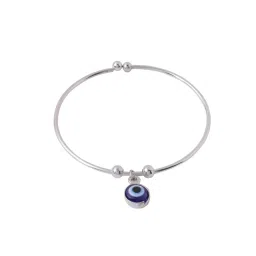 NVR Silver Plated Evil Eye Adjustable Bracelet for Women image 4