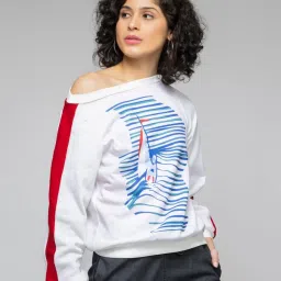 SHAYE White Printed Sweatshirt image 4