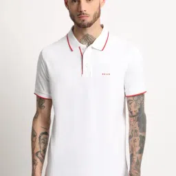 The Bear House White Cotton Slim Fit Polo T-Shirt-picture-33