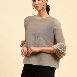 Global Republic Beige Solid Top image 4