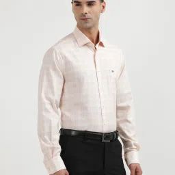 Tommy Hilfiger Yellow Cotton Regular Fit Checks Shirt image 4