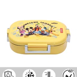 Jaypee Missteel Mickey And Friends Airtight Leak Proof Tiffin Box 650 ml Yellow Lunch Box Kids image 4