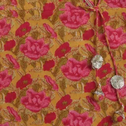 The Magic Wand Kids Yellow & Pink Cotton Floral Print Kurta Set image 4