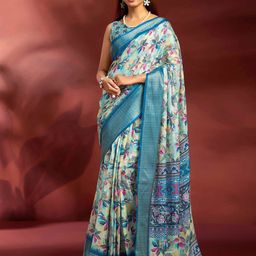 Mitera Floral Printed Zari Ready to Wear Saree-picture-16