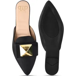 The White Pole Women's Black Mule Shoes image 4
