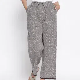 Fabindia Black Cotton Printed Pants-image-22