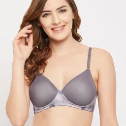 Clovia Grey Non Wired Padded T-Shirt Bra-image-3