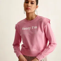 Cover Story Pink Cotton Graphic Print Sweater-image-32