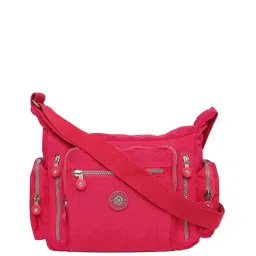 Baomi Pink Solid Medium Cross Body Bag-image-6