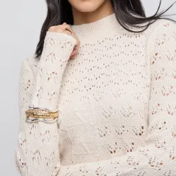 LOV by Westside Off-White Knitted Sweater image 4