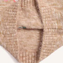 Wingsfield Girls Beige Self Full Sleeves Sweaters & Cardigans image 4