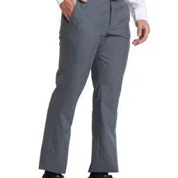 Park Avenue Grey Regular Fit Houndstooth Trousers image 4
