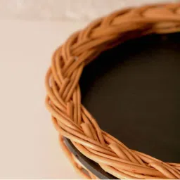 Peepul Tree Wicker & Wood Storage Box With Lid & Serving Tray Combo | Handcrafted in Kashmir image 4