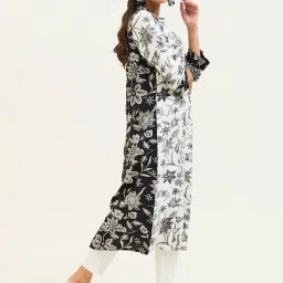 Jaipur Kurti Black & White Floral Kurta image 4