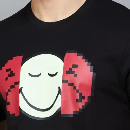 Smileyworld Black Regular Fit Printed T-Shirt image 4