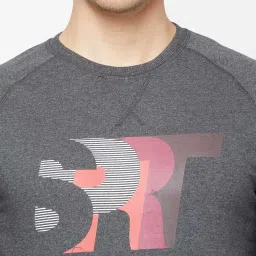 Sporto Anthra Melange Regular Fit Printed Sweatshirt image 4
