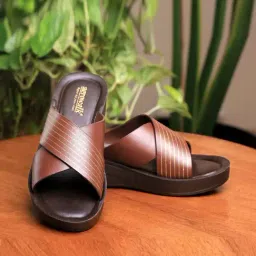 Aerowalk Women's Brown Cross Strap Wedges-image-64