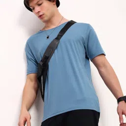showoffff Showoff Blue Cotton Slim Fit T-Shirt image 4