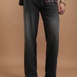 HIGHLANDER Men Mid-Rise Light Fade Wide LegJeans-image-41