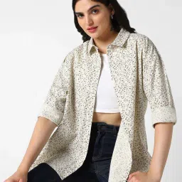 VASTRADO Off White Printed Shirt image 4