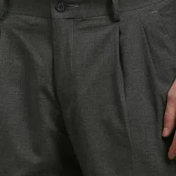 Louis Philippe Grey Regular Fit Trousers image 4