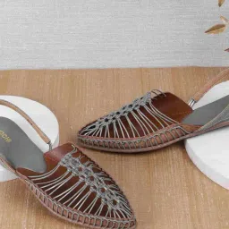 Mochi Women's Olive Sling Back Sandals-picture-33