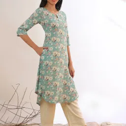 Aurelia Aqua Floral Kurta image 4