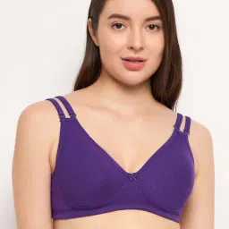 Clovia Purple Cotton Full Coverage Bra-image-42