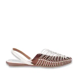 Mochi Women's White Sling Back Sandals image 3