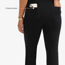 BlissClub Black Plain Mid Rise Pants image 4