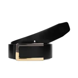 Carlton London Black Leather Formal Belt for Men image 4