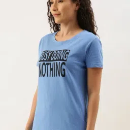 Kryptic Blue Printed Cotton T-Shirt image 3