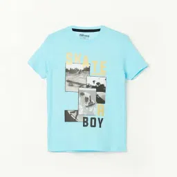 Fame Forever by Lifestyle Kids Sky Blue Cotton Printed T-Shirt-picture-16