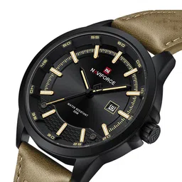 Naviforce Men Embellished Dial & Leather Straps Analogue Watch NF9248L_B Y BN image 4