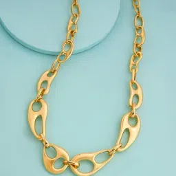 Kushal's Fashion Jewellery Yellow Gold Trendy Necklace With Chain for Women-picture-20