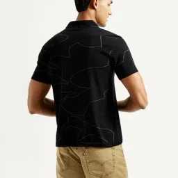 Levi's Black Slim Fit Printed Polo T-Shirt image 2
