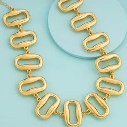 Kushal's Fashion Jewellery Yellow Gold Trendy Necklace With Chain for Women image 1