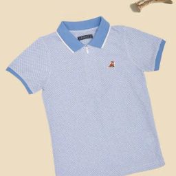 Pantaloons Junior Boys Powder Blue Printed Polo T-Shirt-picture-45