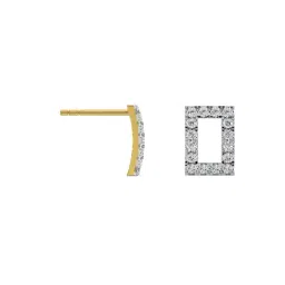 Emori 14k Yellow Gold & Diamond Contemporary Chic Rectangle Stud Earrings image 3