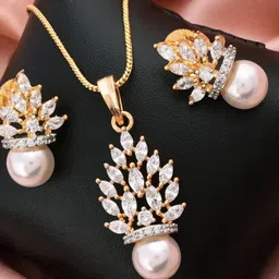Anouk Gold-Plated Cubic Zirconia-Studded Jewellery Set image 4