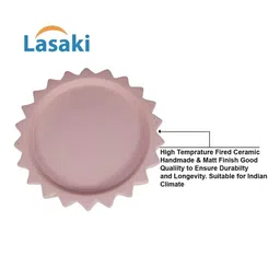 LASAKI Celty 2Pcs Pink Ceramic Lightweight Round Flower Planter Trays image 3